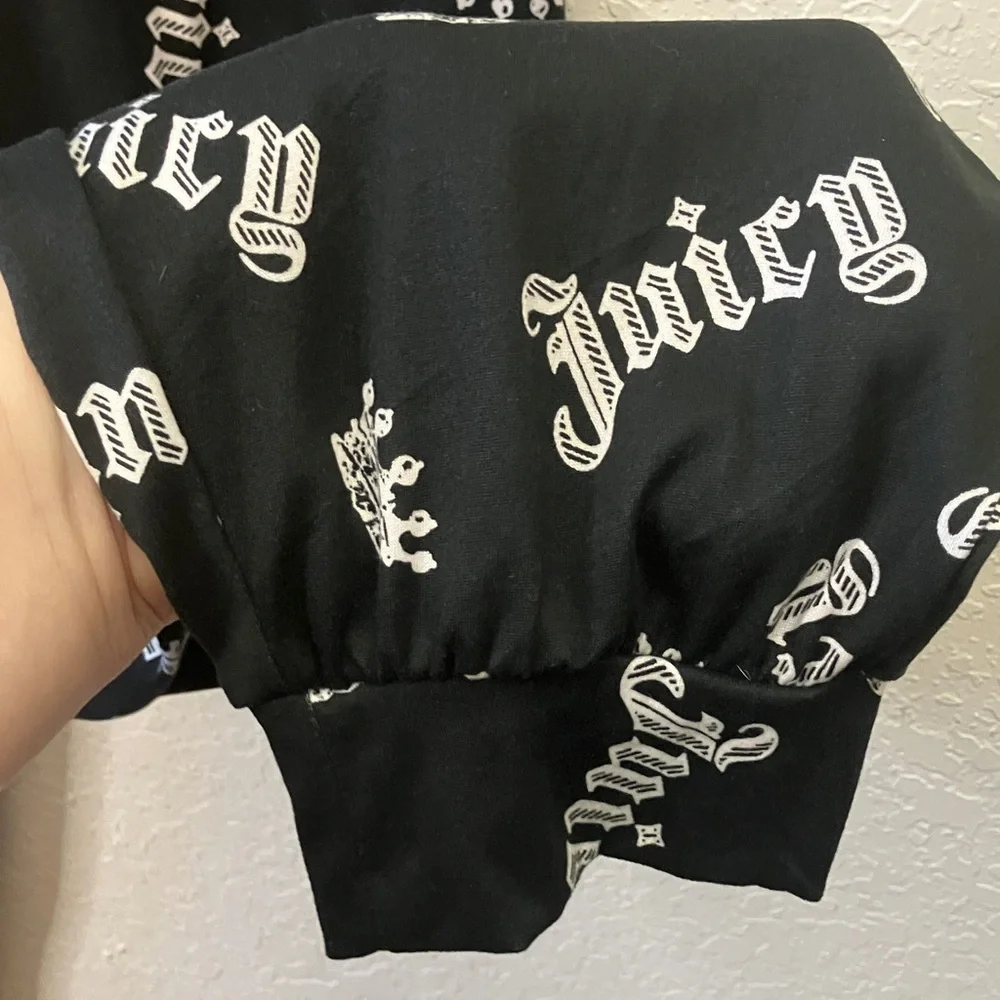 Juicy Couture Black Crown Print jogger pajama pants - Picture 2 of 4